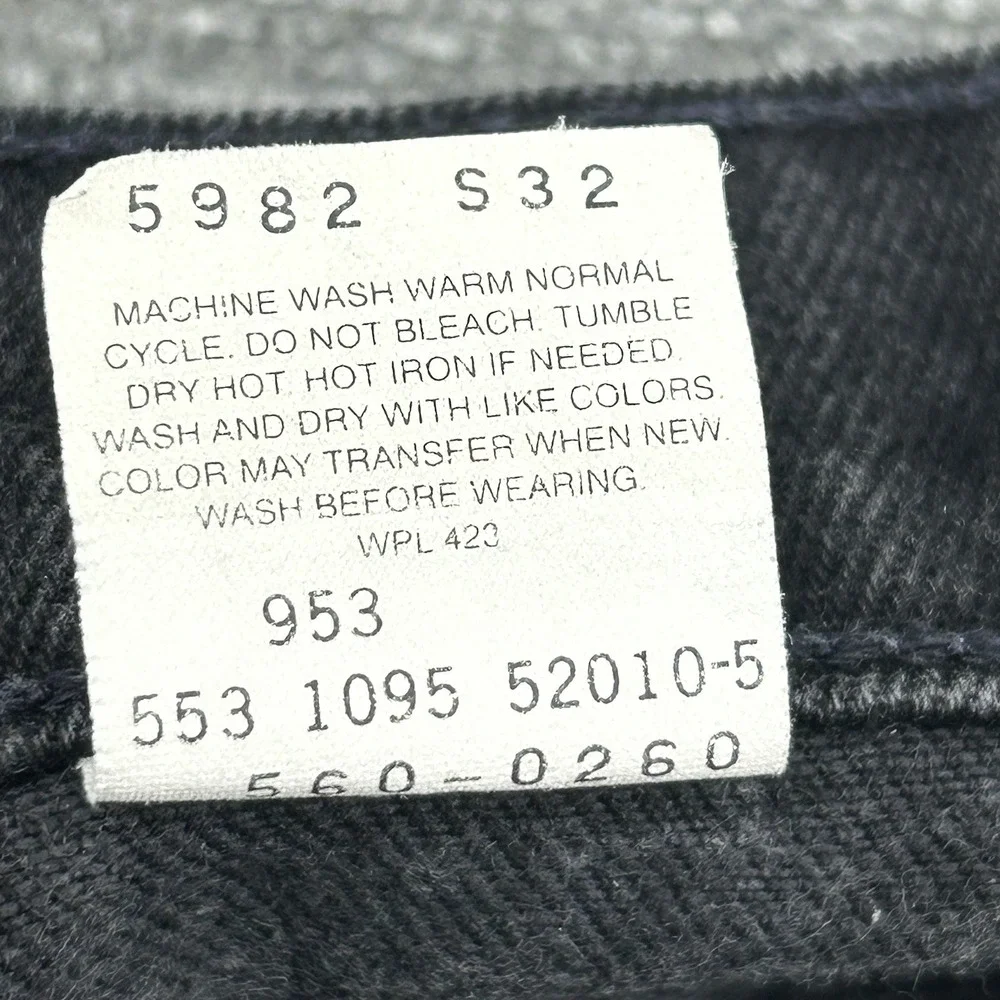 Levis Vintage Loose Fit Jeans Men Size 38x30 Black Denim Cotton USA Y2K 90's
